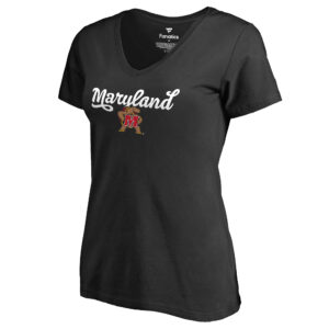 Women's Black Maryland Terrapins Freehand T-Shirt