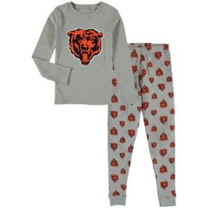 Youth Heathered Gray Chicago Bears Long Sleeve T-Shirt & Pants Sleep Set