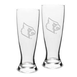 Louisville Cardinals Set of 2 Stylish University Pilsner Glasses