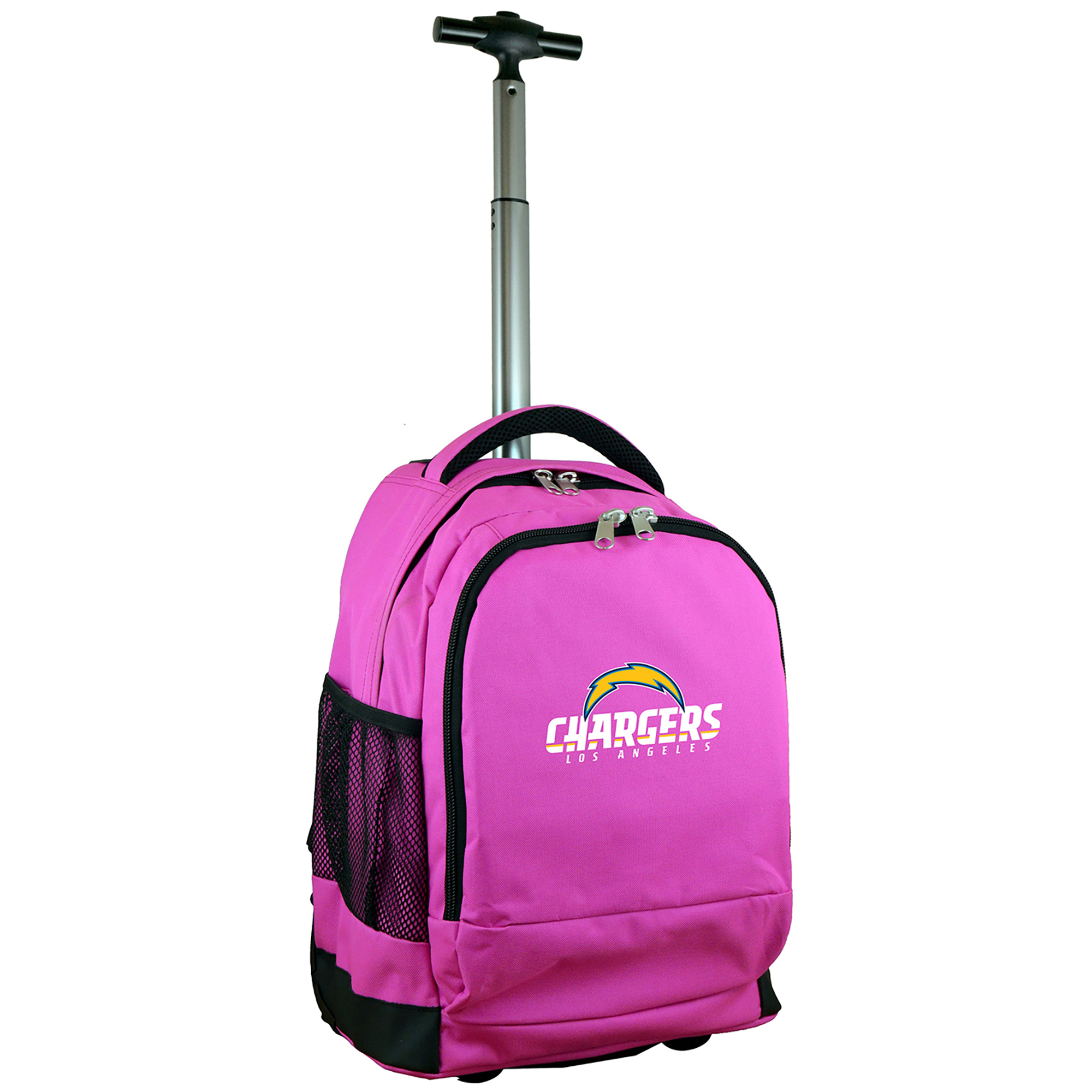 MOJO Pink Los Angeles Chargers 19'' Premium Wheeled Backpack - Image 8