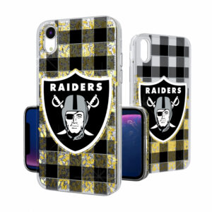 Las Vegas Raiders iPhone Plaid Design Glitter Case