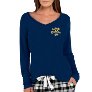 Women's Concepts Sport Navy Nashville Predators Marathon Knit Long Sleeve V-Neck T-Shirt
