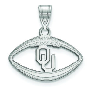 Women's Oklahoma Sooners Sterling Silver Logo Football Pendant