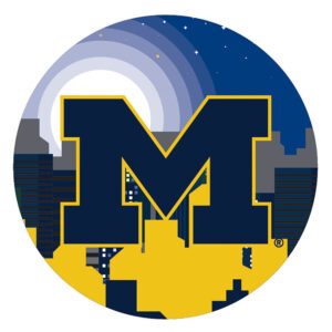 Michigan Wolverines 12" Landscape Circle Sign