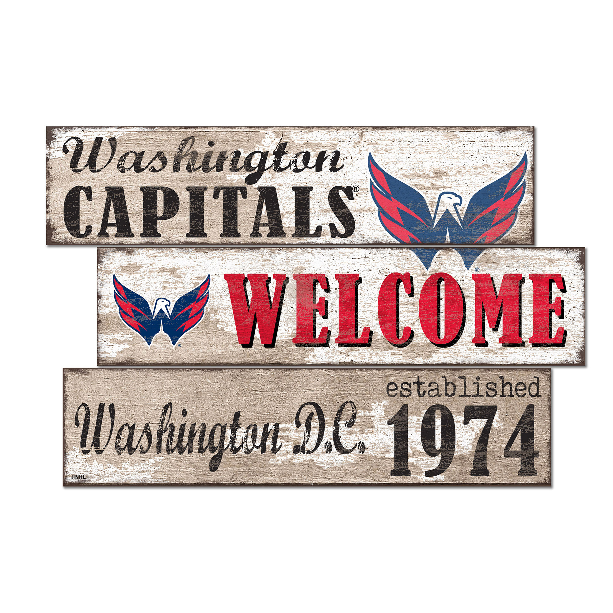 Washington Capitals 24" 3-Plank Welcome Sign