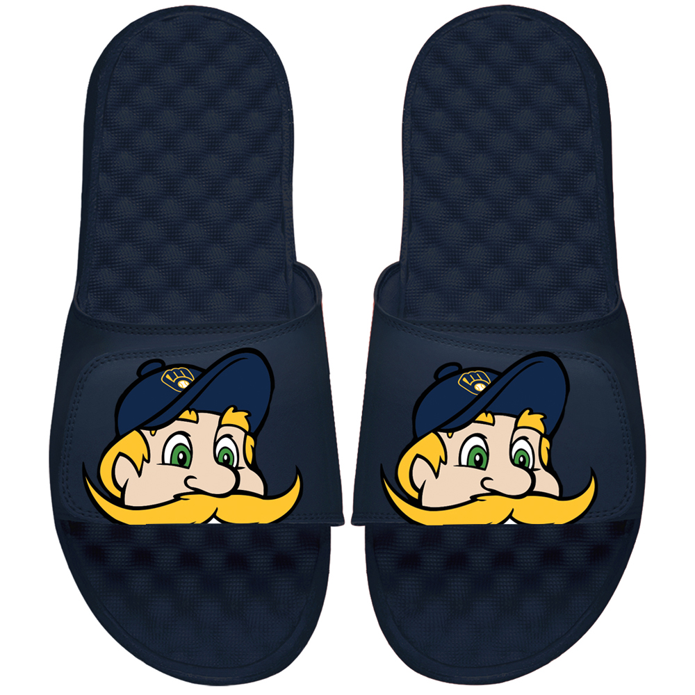 Youth ISlide Navy Milwaukee Brewers Mascot Slide Sandals