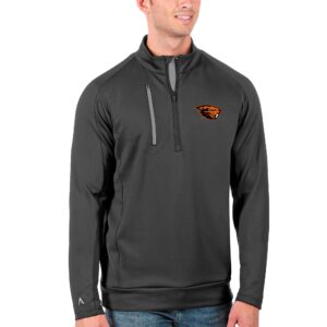 Men's Antigua Anthracite Oregon State Beavers Big & Tall Generation Quarter-Zip Pullover Jacket