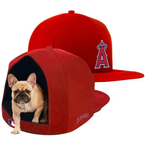 Red Los Angeles Angels Plush Pet Nap Cap Dog Bed