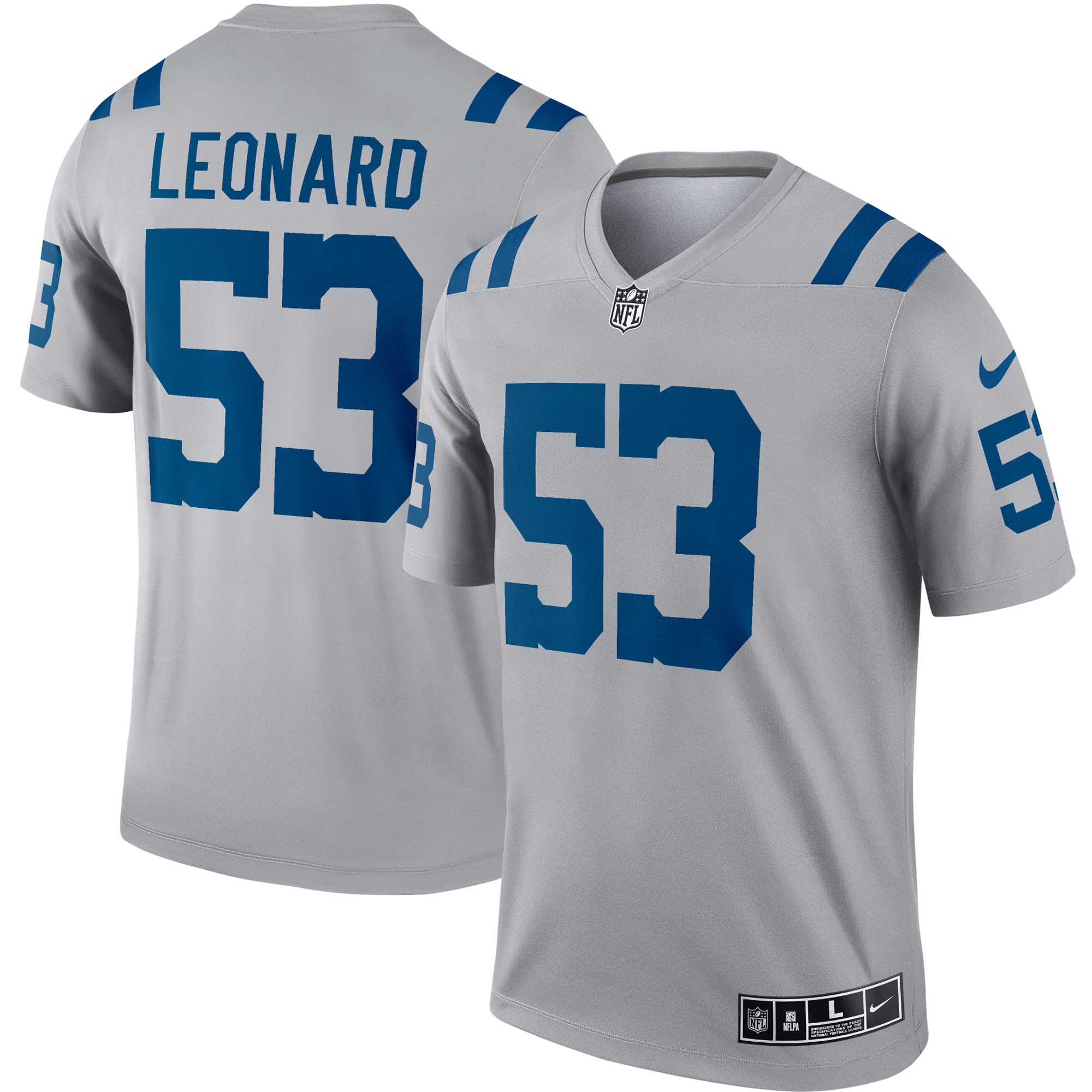 Men's Nike Shaquille Leonard Gray Indianapolis Colts Inverted Legend Player Performance Top