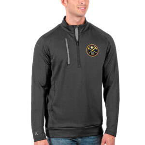Men's Antigua Charcoal Denver Nuggets Generation Quarter-Zip Pullover Jacket