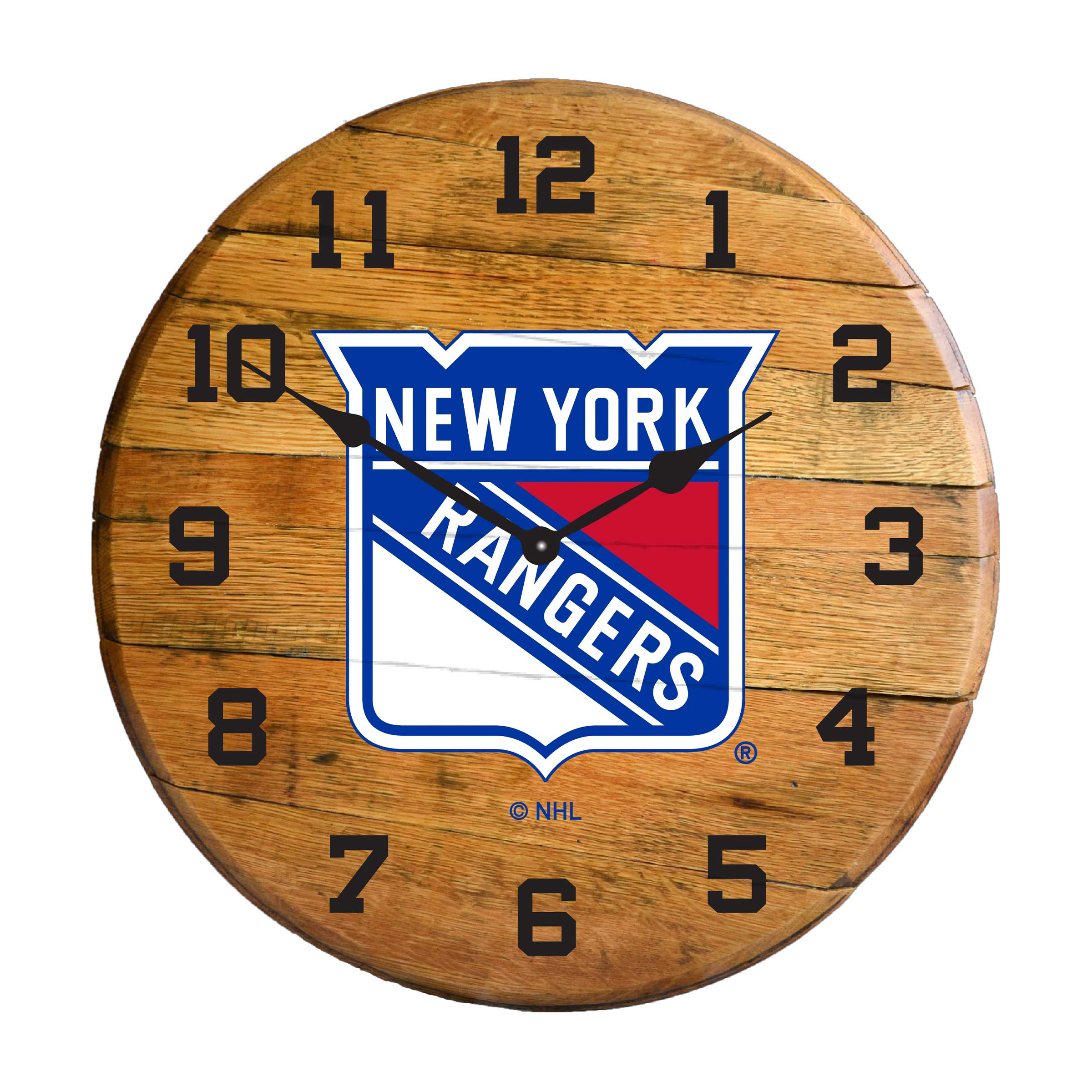 Imperial New York Rangers Oak Barrel Clock - Image 2