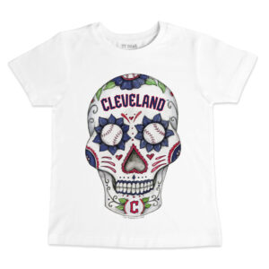 Youth Tiny Turnip White Cleveland Guardians Sugar Skull T-Shirt