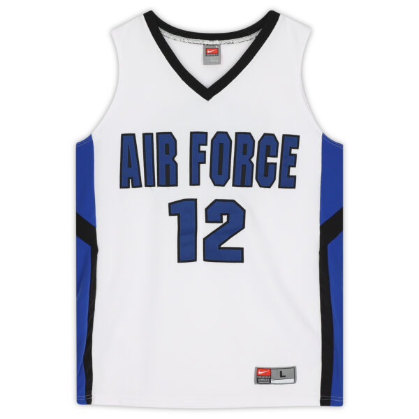 Air Force Falcons Team-Issued #12 White and Black Jersey from the Basketball Program - Size L