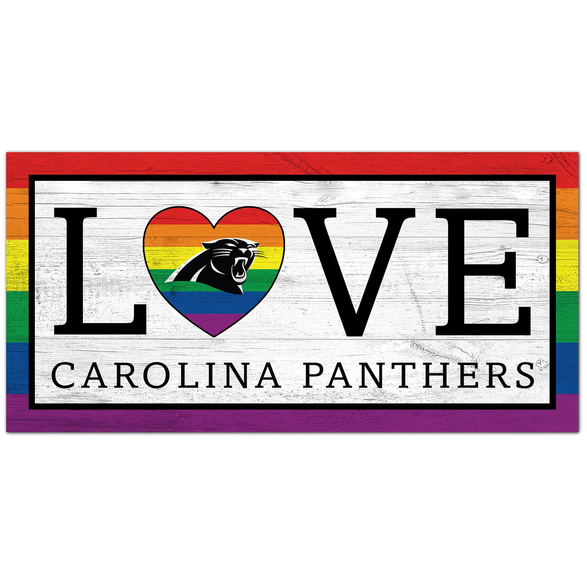 Carolina Panthers 6'' x 12'' LGBTQ Love Sign