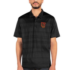 Men's Antigua Black Tuskegee Golden Tigers Compass Polo