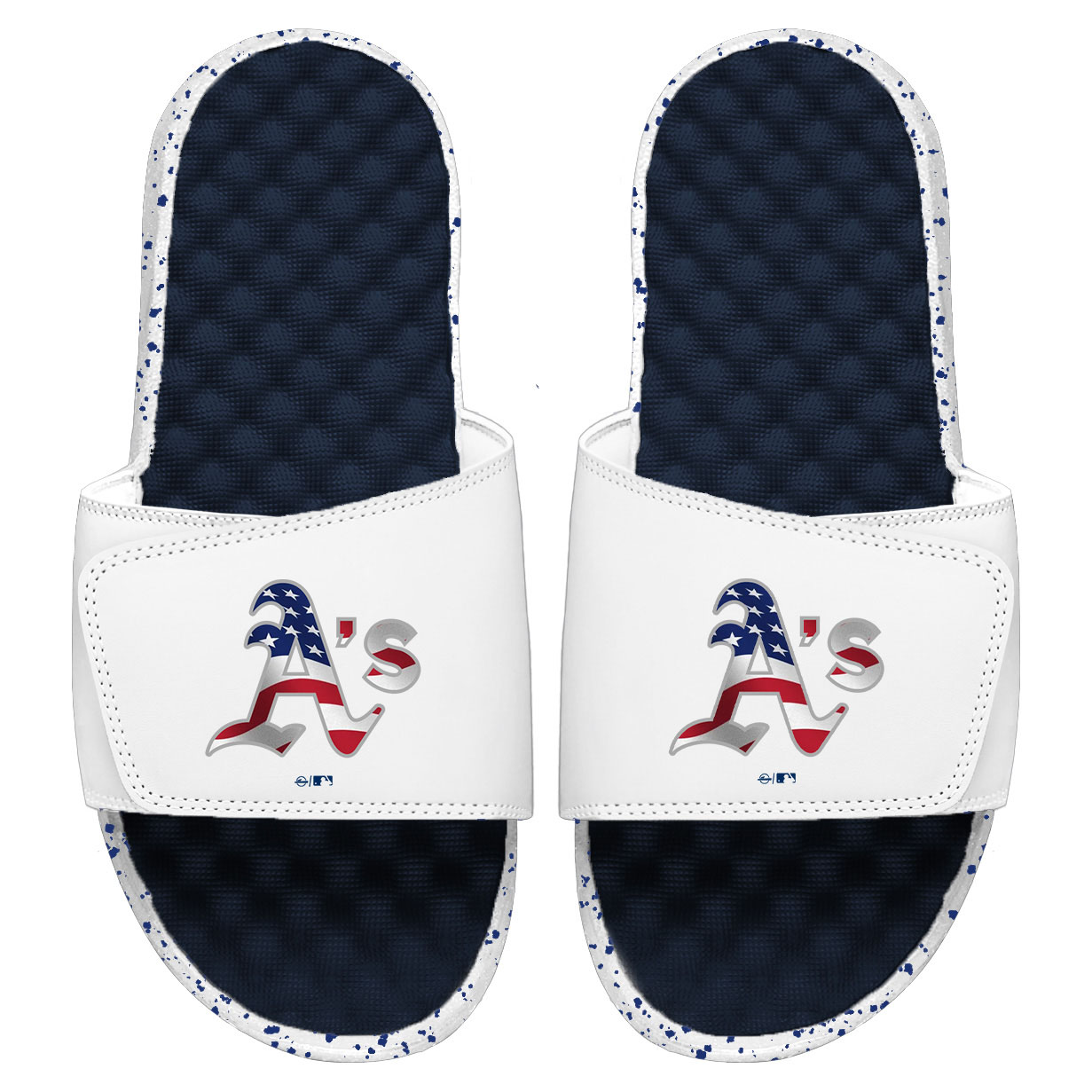 Men's ISlide White/Navy Oakland Athletics Americana Slide Sandals
