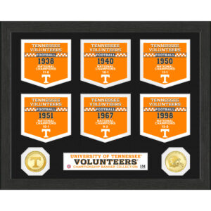 Highland Mint Tennessee Volunteers 6-Time Football National Champions 12'' x 15'' Banner Collection Photo Mint