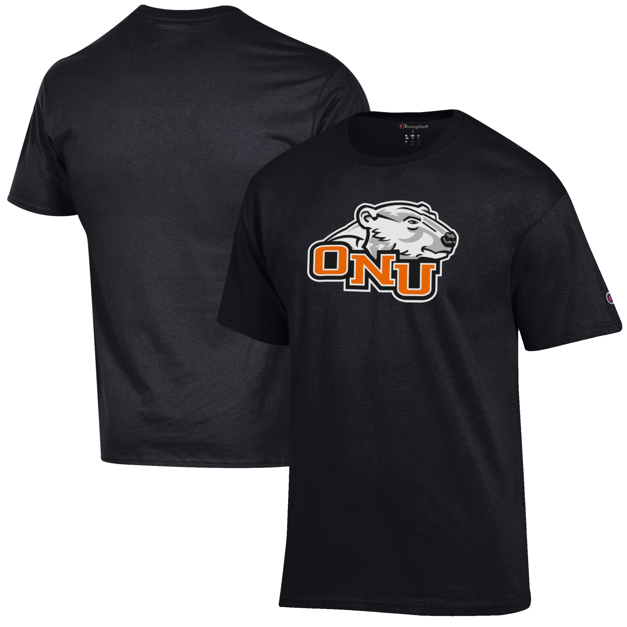 Men's Champion Black Ohio Northern Polar Bears Primary Jersey T-Shirt - Image 2
