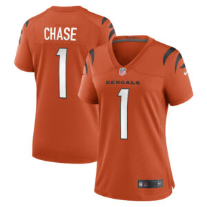 Women's Nike Ja'Marr Chase Orange Cincinnati Bengals Game Jersey