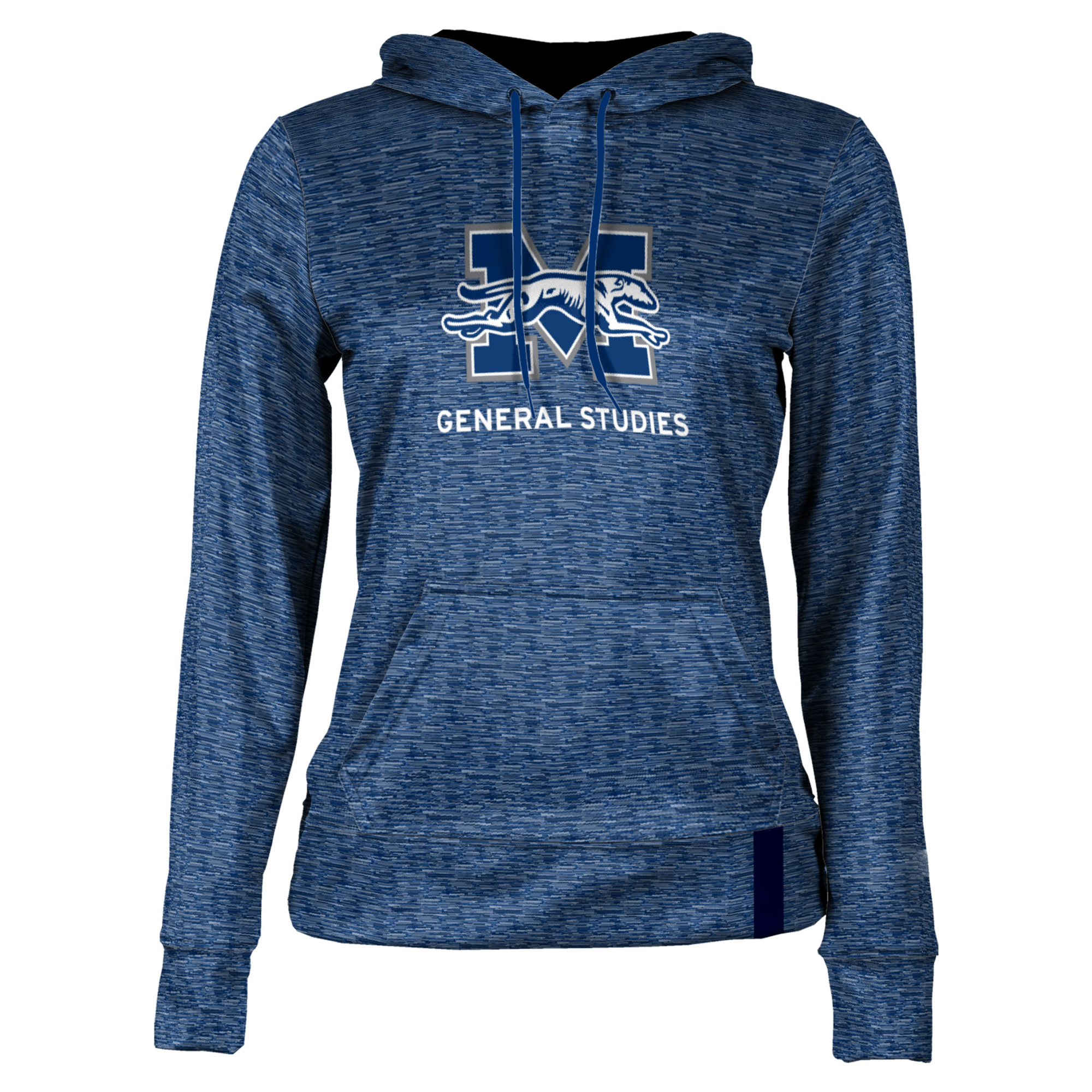 Women's Blue Moravian Greyhounds General Studies Pullover Hoodie - Image 3