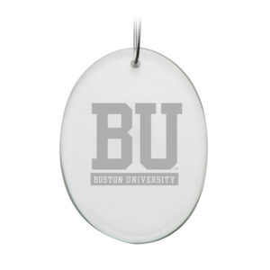 Boston University 2.75'' x 3.75'' Glass Oval Ornament