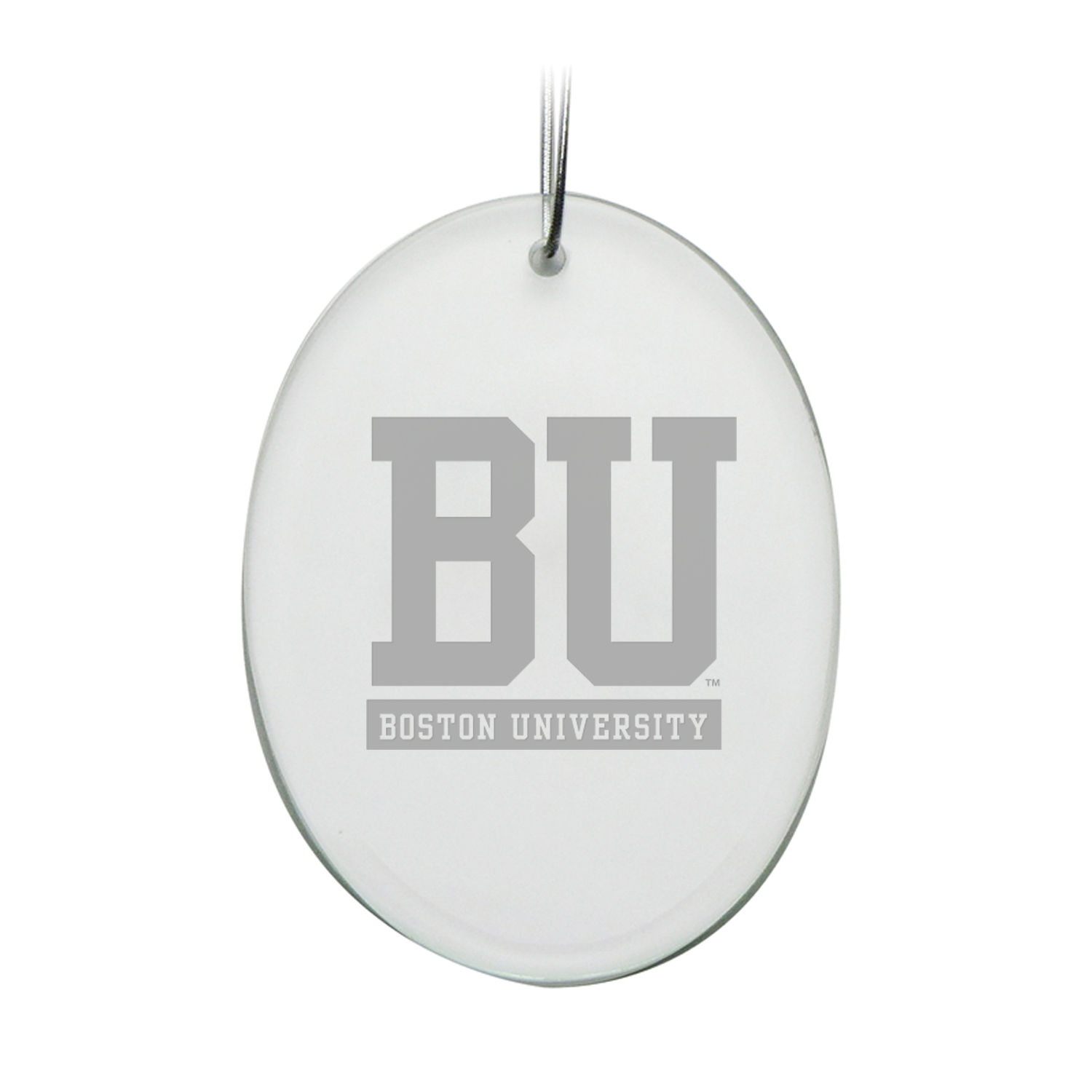 Boston University 2.75'' x 3.75'' Glass Oval Ornament