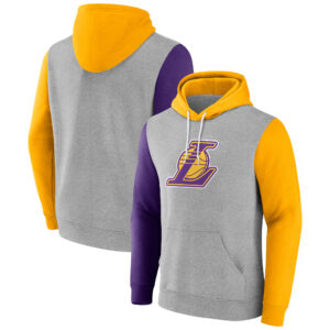 Men's Fanatics Heathered Gray Los Angeles Lakers Carried Away Pullover Hoodie
