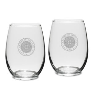 Carleton Knights 15oz. 2-Piece Stemless Wine Glass Set