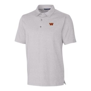 Men's Cutter & Buck Heathered Gray Washington Commanders Forge Heathered Stretch Polo