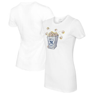 Women's Tiny Turnip White New York Yankees Popcorn T-Shirt