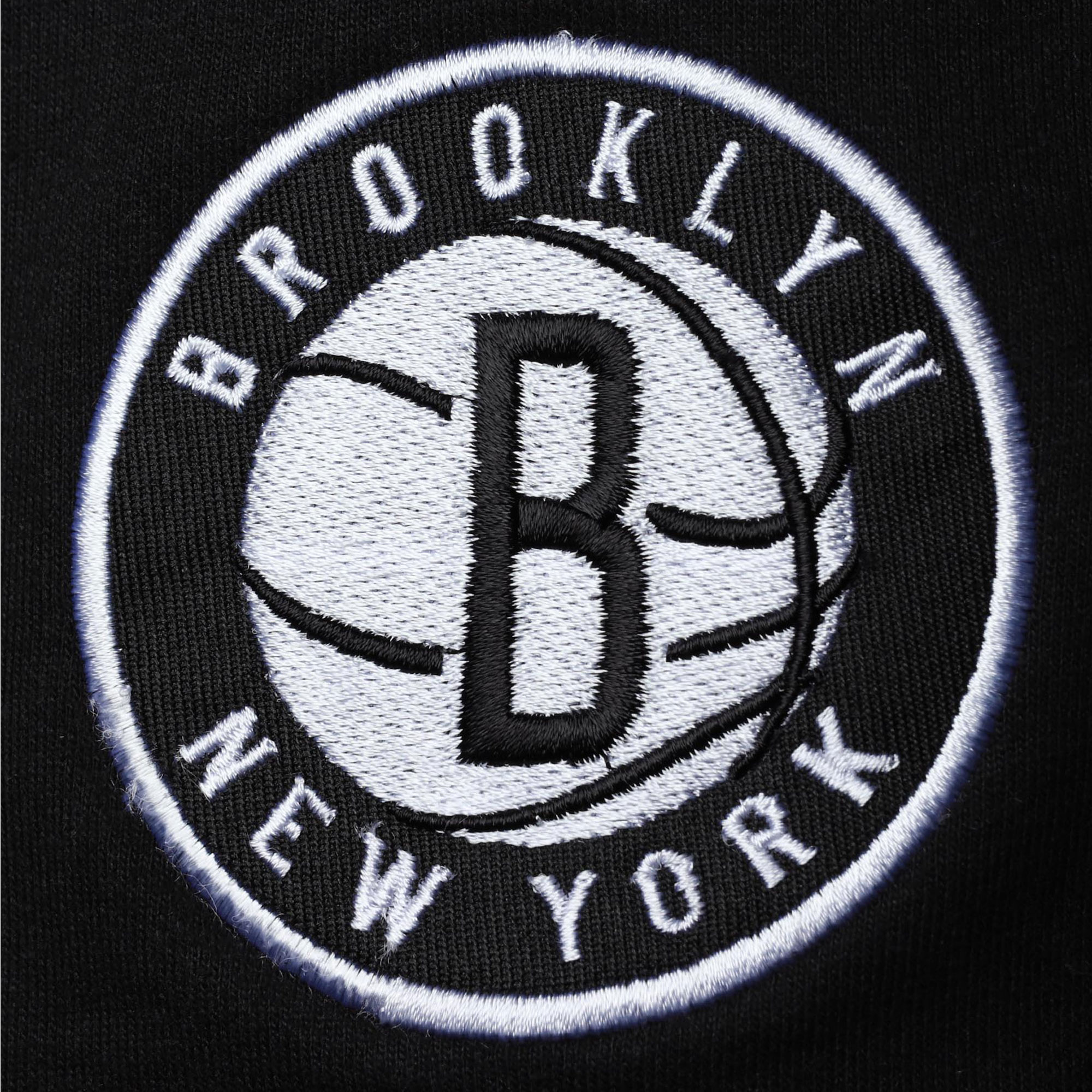 Men's Black/White Brooklyn Nets Big & Tall Contrast Stitch Knit Shorts - Image 3