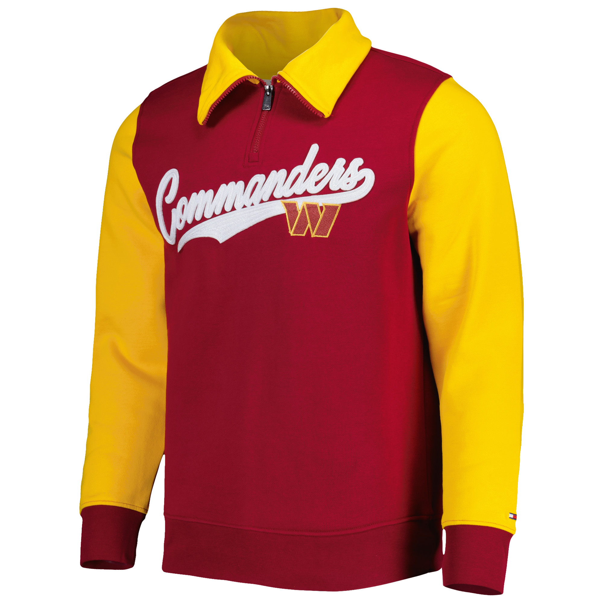 Men's Tommy Hilfiger Burgundy/Gold Washington Commanders Aiden Quarter-Zip Sweatshirt - Image 3