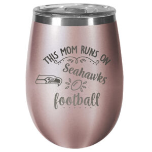 Seattle Seahawks 10oz. This Mom Rose Gold Wine Tumbler