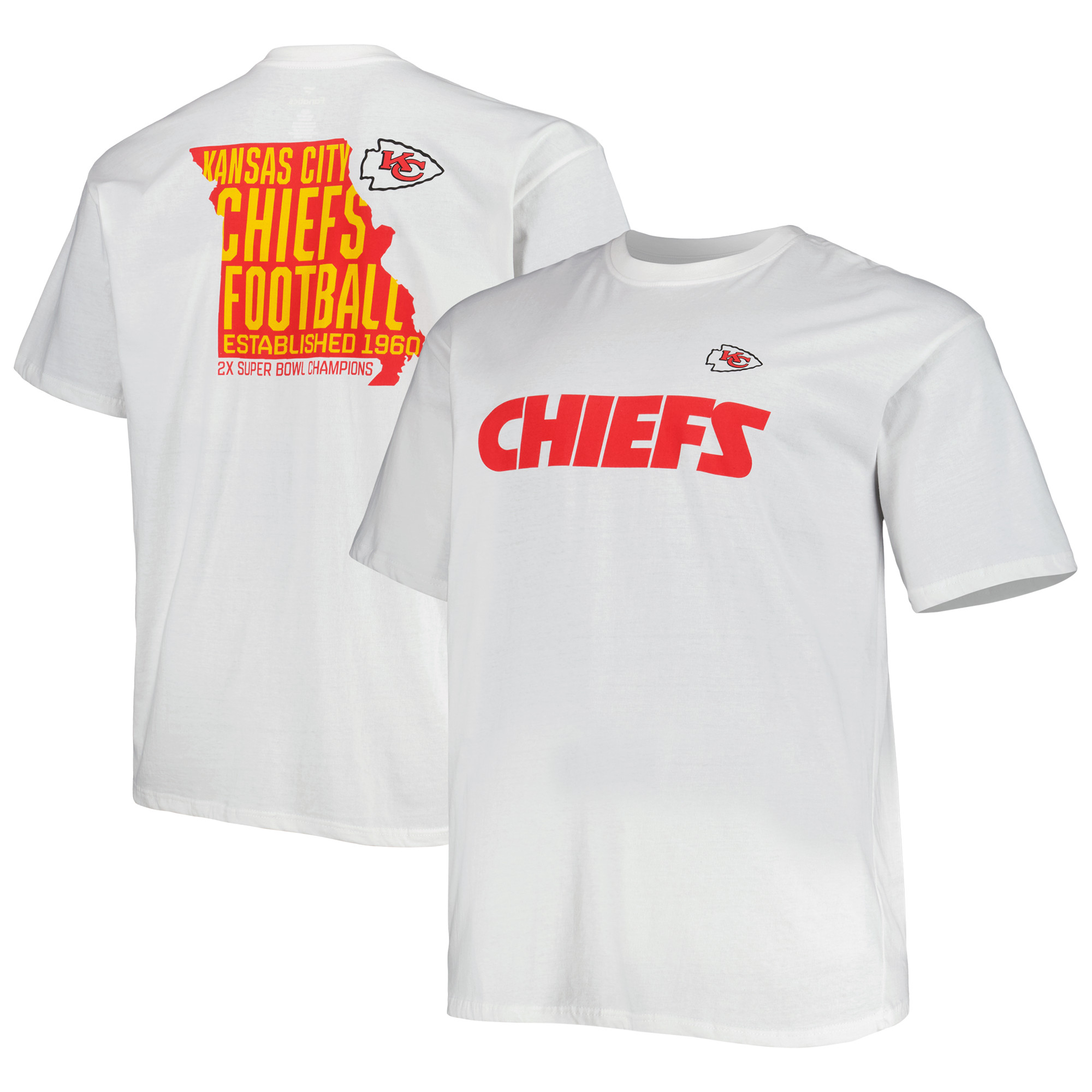 Men's Fanatics White Kansas City Chiefs Big & Tall Hometown Collection Hot Shot T-Shirt - Image 5