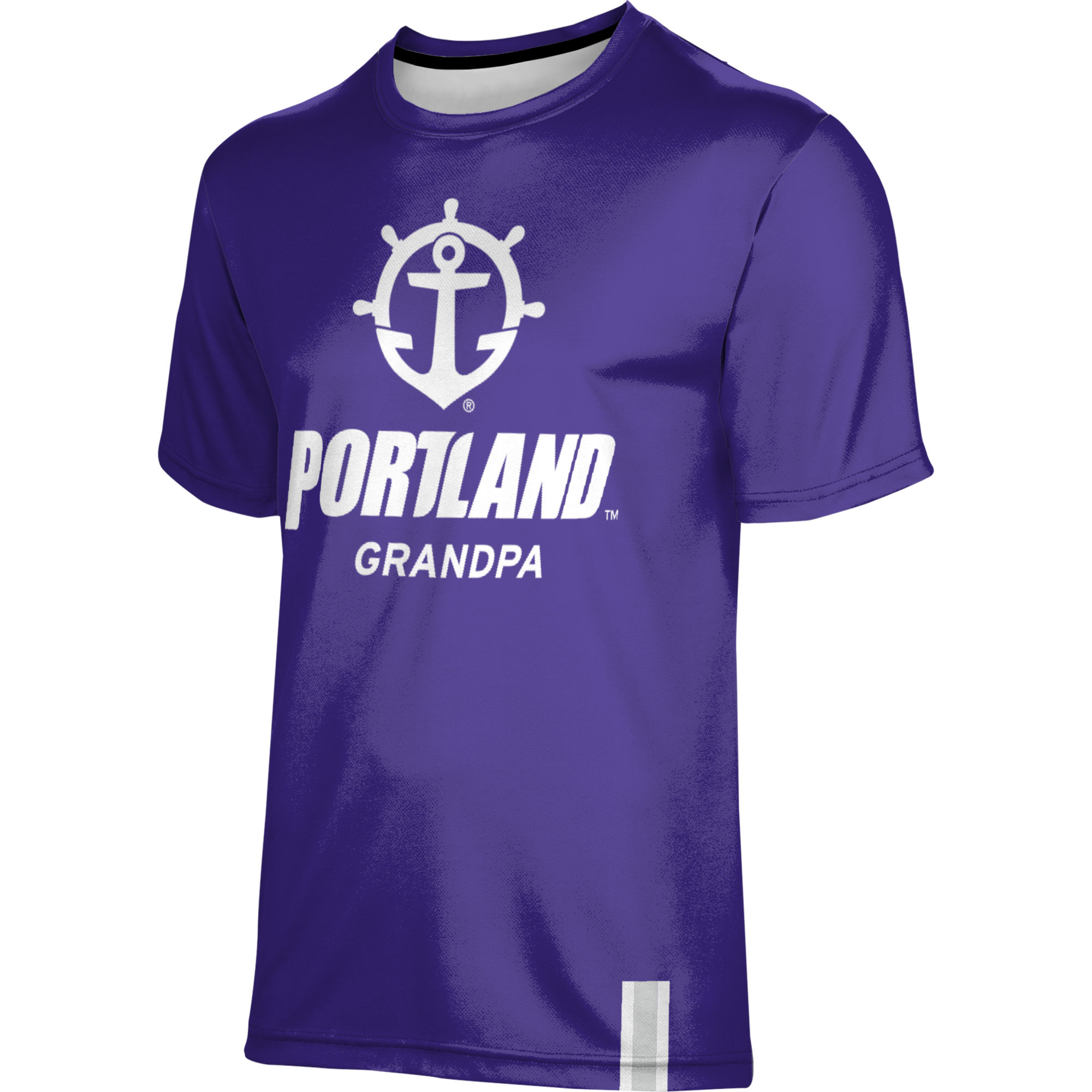 Men's ProSphere Purple Portland Pilots Grandpa Logo Stripe T-Shirt - Image 3