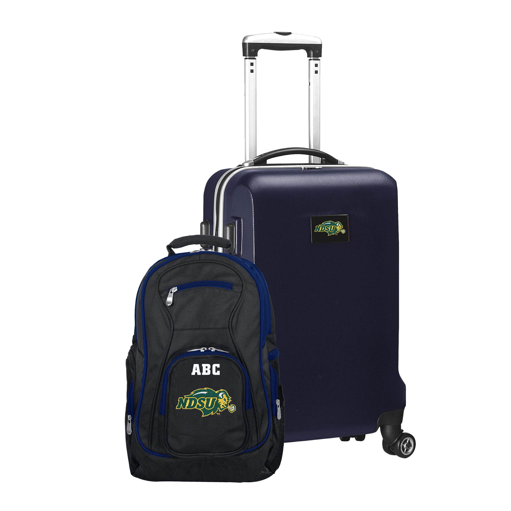 MOJO Navy NDSU Bison Personalized Deluxe 2-Piece Backpack & Carry-On Set