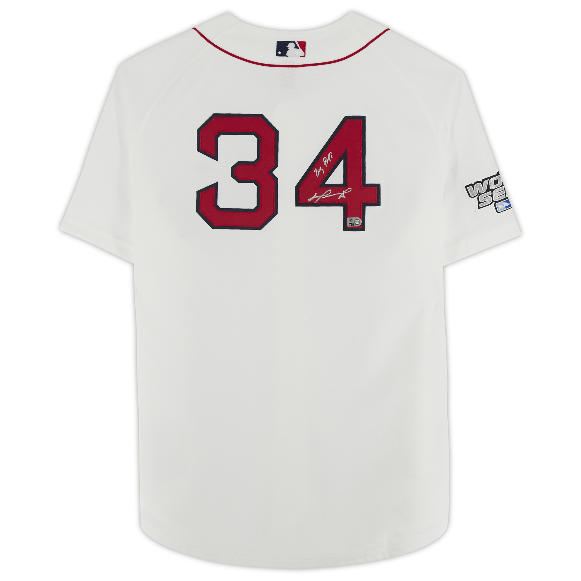 White Boston Red Sox Autographed Mitchell & Ness Authentic Jersey with "Big Papi" Inscription - Image 3