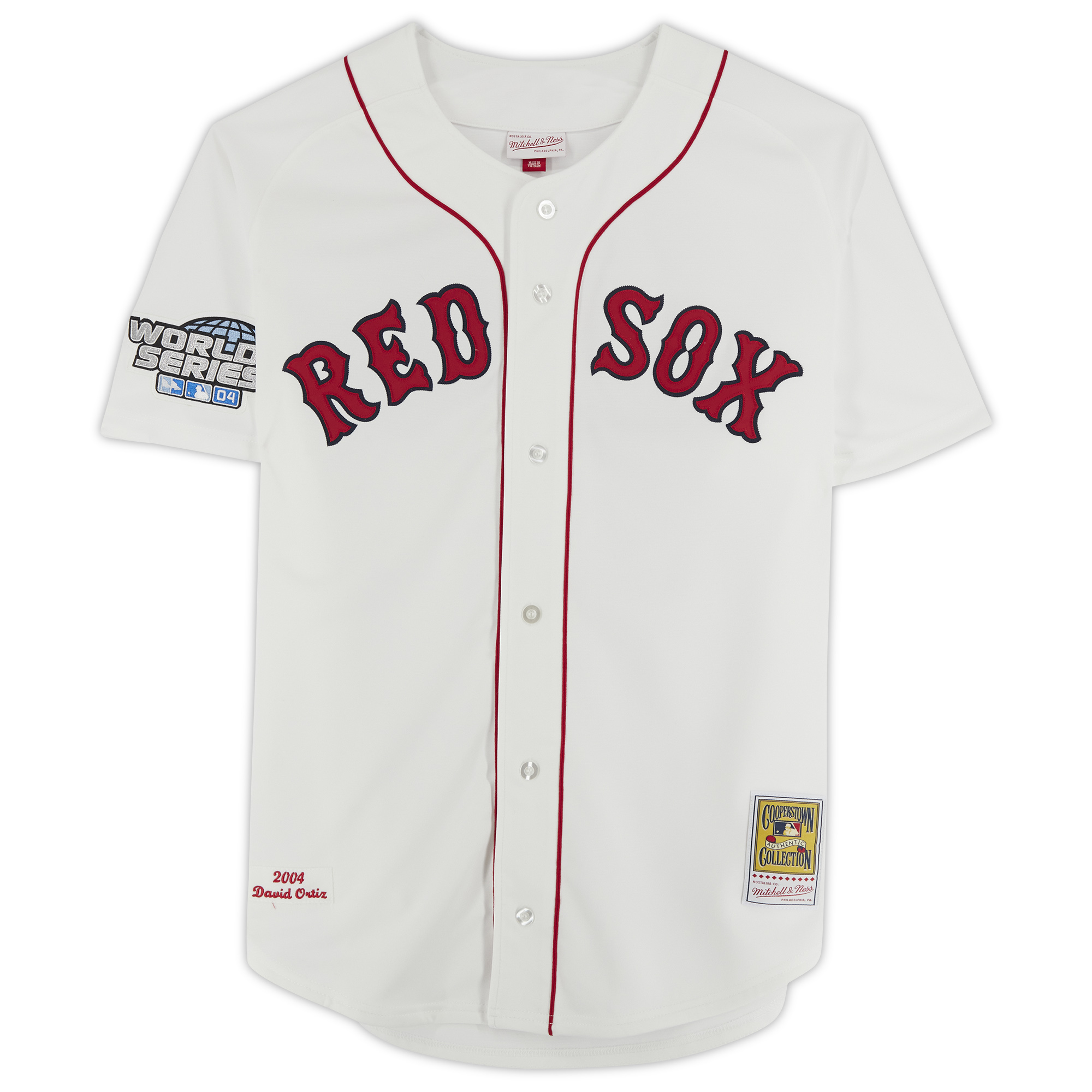 White Boston Red Sox Autographed Mitchell & Ness Authentic Jersey with "Big Papi" Inscription - Image 4