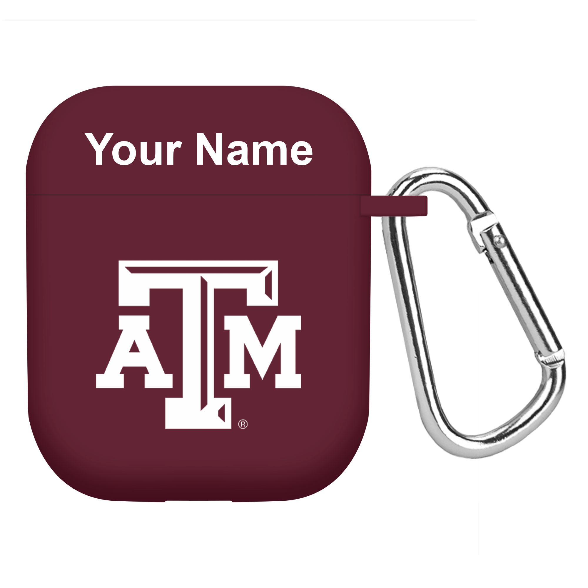 Maroon Texas A&M Aggies Personalized AirPods Case Cover - Image 4