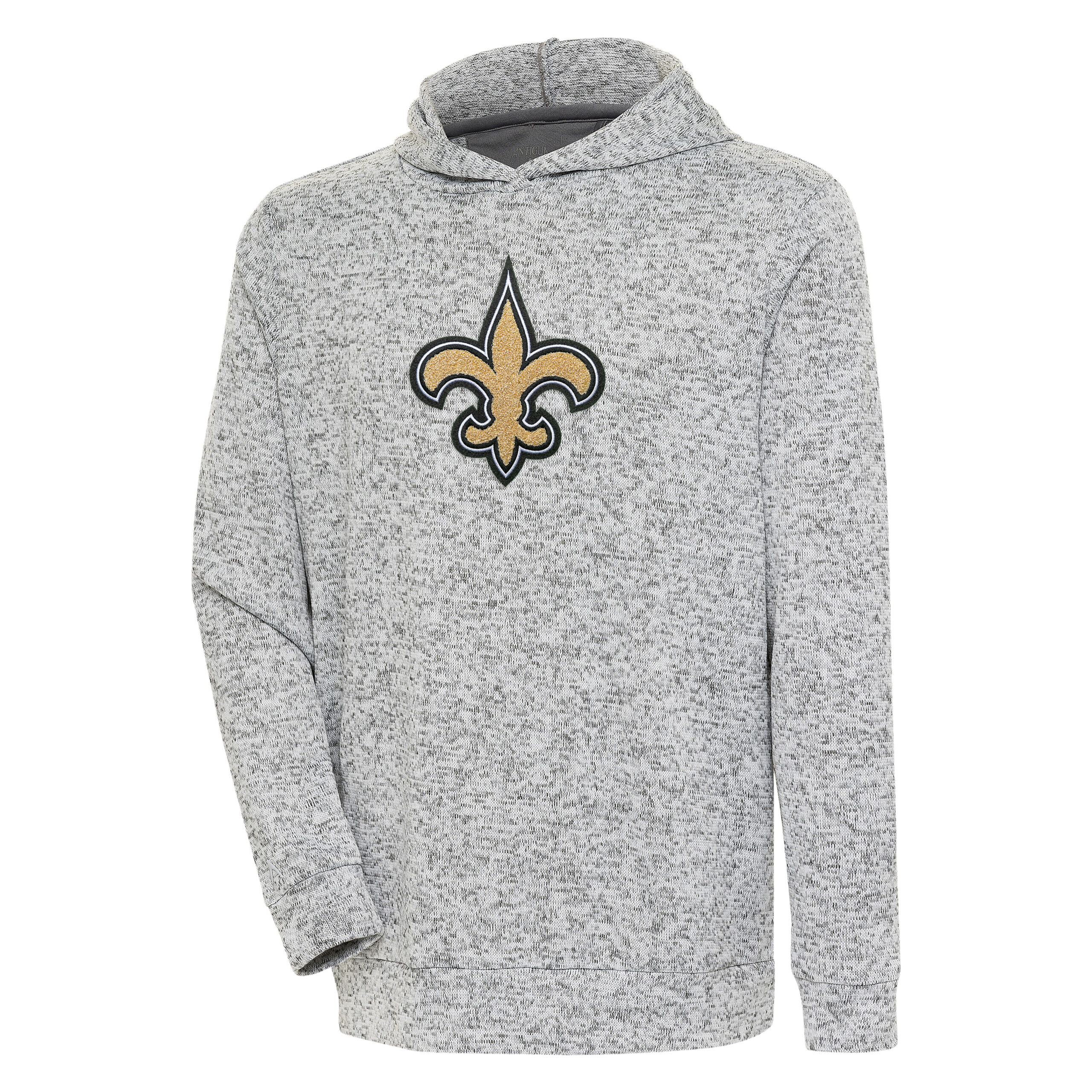 Men's Antigua Heathered Gray New Orleans Saints Absolute Chenille Pullover Hoodie - Image 2