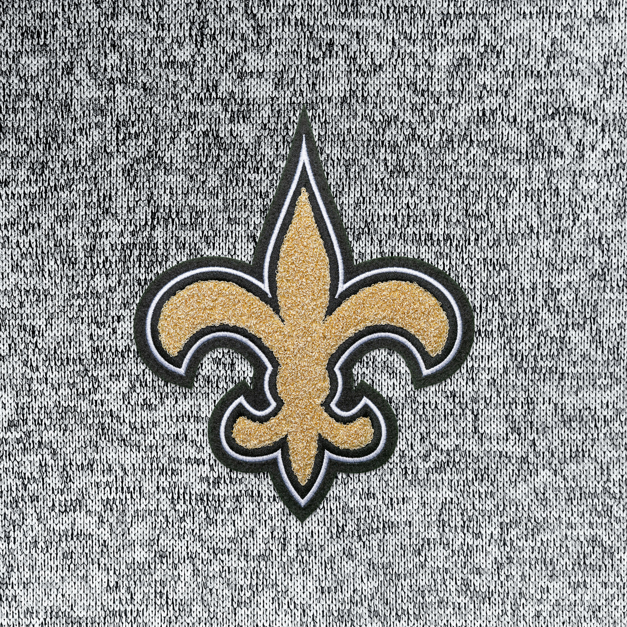 Men's Antigua Heathered Gray New Orleans Saints Absolute Chenille Pullover Hoodie - Image 6