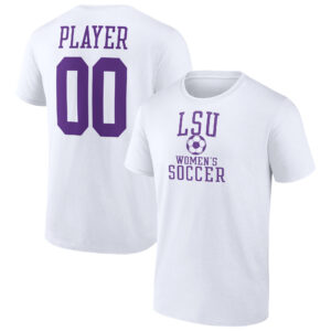 Men's  White LSU Tigers Women's Soccer Pick-A-Player NIL Gameday Tradition T-Shirt