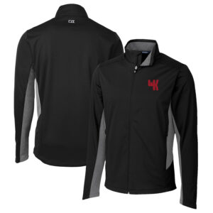 Men's Cutter & Buck Black Western Kentucky Hilltoppers Navigate Softshell Big & Tall Full-Zip Jacket
