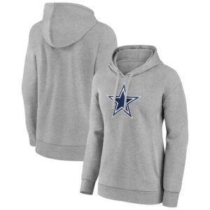 Women's Gray Dallas Cowboys Primary Logo Pullover Hoodie