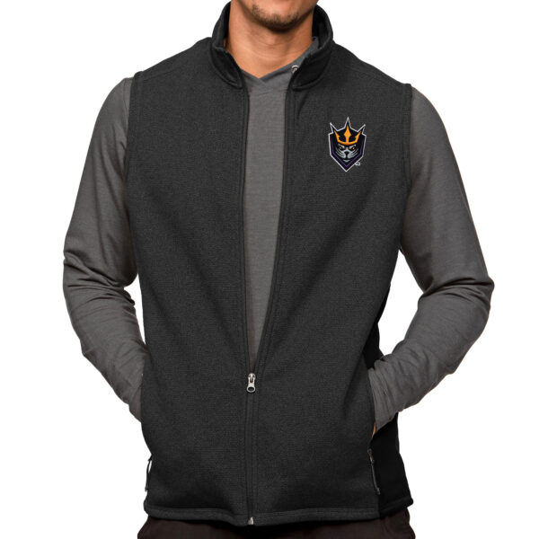Men's Antigua Heather Black San Diego Seals Course Full-Zip Vest