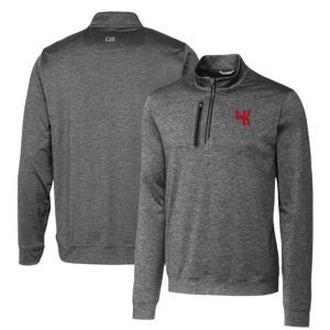 Men's Cutter & Buck Steel Western Kentucky Hilltoppers Heathered Vault Stealth Quarter-Zip Pullover Top