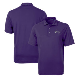 Men's Cutter & Buck Purple Stephen F Austin Lumberjacks Team Logo Virtue Eco Pique Recycled Polo