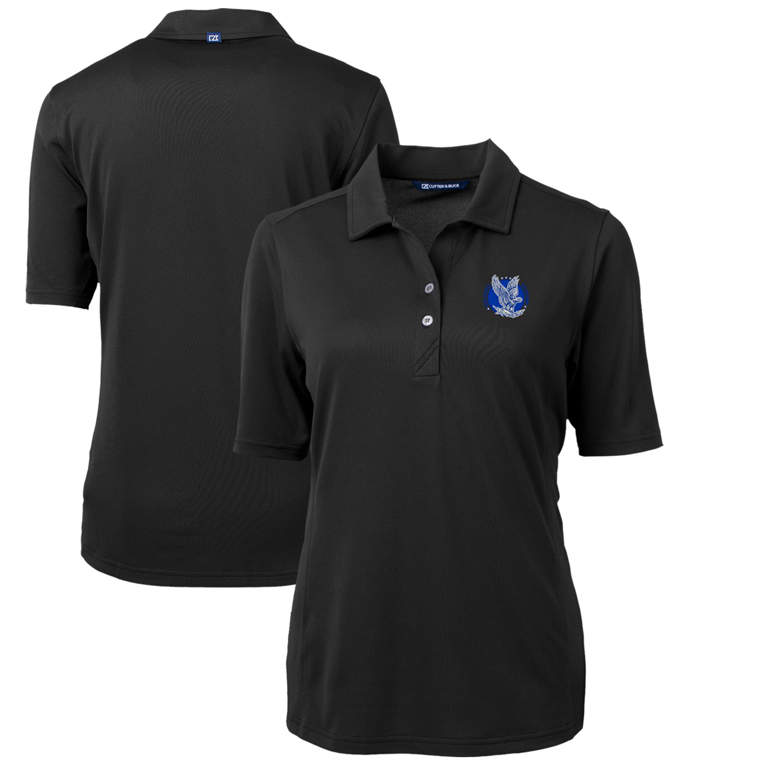 Women's Cutter & Buck Black Air Force Falcons Team Virtue Eco Pique Recycled Polo