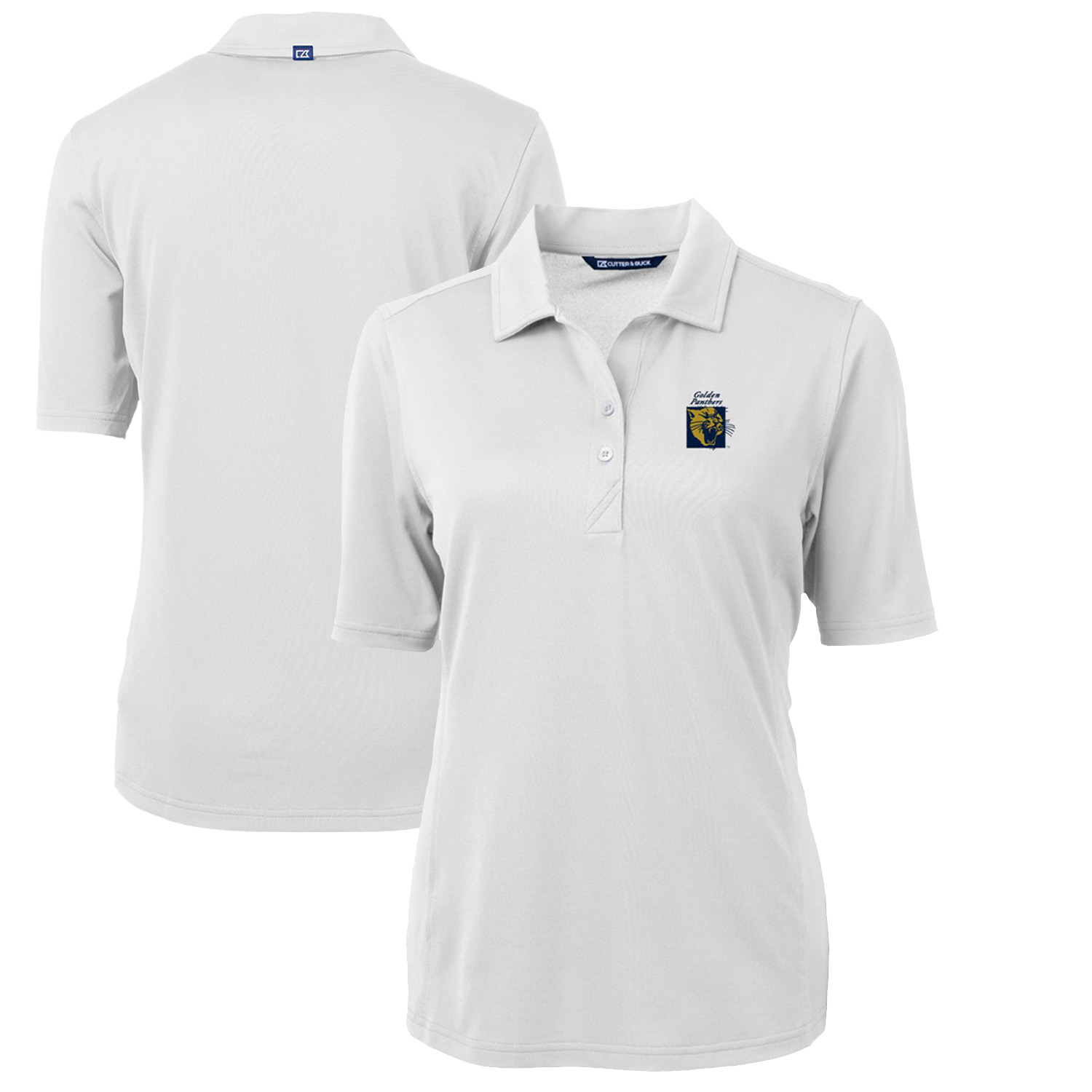 Women's Cutter & Buck White FIU Panthers Team Virtue Eco Pique Recycled Polo