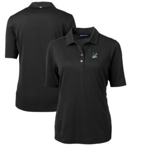Women's Cutter & Buck Black Portland State Vikings Team Virtue Eco Pique Recycled Polo